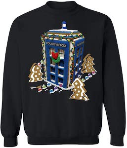 Doctor Who Gingerbread Tardis Christmas Sweater