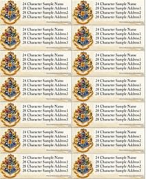 Harry Potter Hogwarts logo adress labels