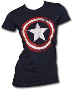 Captain America Shield women's baby doll shirt