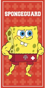 Spongeguard the lifeguard version of Spongebob Squarepants as beach towel