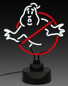 Ghostbusters logo lamp in neon like a sign