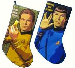 Star Trek Kirk and Spock Christma stocking set
