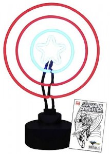 Captain America Neon Sign With Comic
