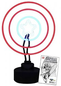 Captain America Neon Sign with Comic