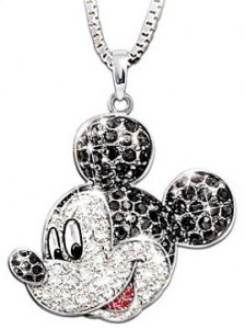 Mickey Mouse Crystal Pendant Necklace