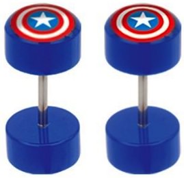 Captain America Cheater Plugs Earrings