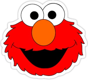 Sesame Street sticker of Elmo's face