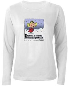 Peanuts Happiness is Catching Snowflakes T-Shirt
