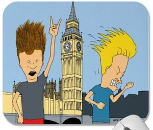 Beavis And Butt-Head Headbanging In London Mousepad