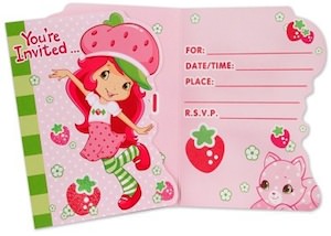 Strawberry Shortcake Party Invitations