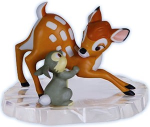Bambi And Thumper On The Ice Figurine
