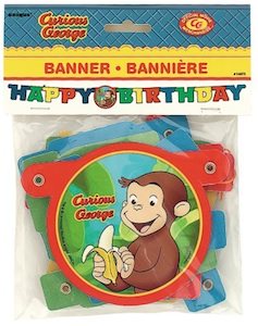 Curious George Happy Birthday Banner