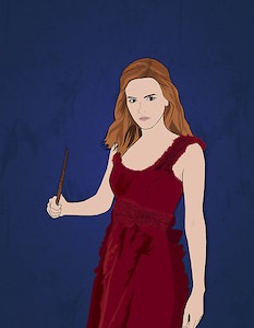 Harry Potter Poster Of Hermione With Her Wand