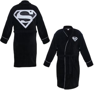 Superman Logo Black Bath Robe