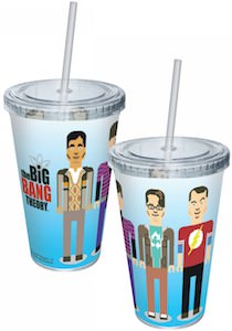The Big Bang Theory Pixel Cast Cup With Straw