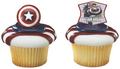 Captain America Cupcake Rings