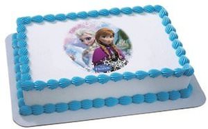 Disney Frozen Anna And Elsa Cake Edible Topper Image