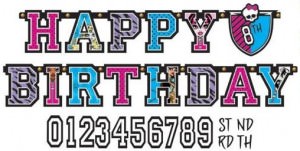 Monster High Add Age Birthday Banner