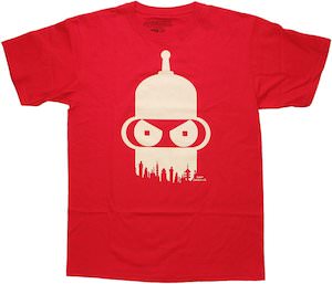 Futurama Bender Skyline T-Shirt