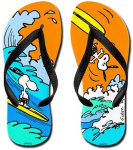 Peanuts Snoopy Surf's Up Flip Flops