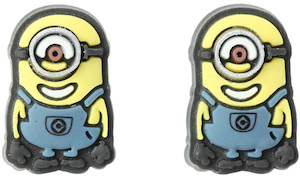 Stuart earrings of a yellow one eyed minion