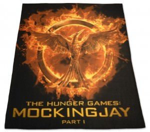 Mockingjay On Fire Fleece Blanket