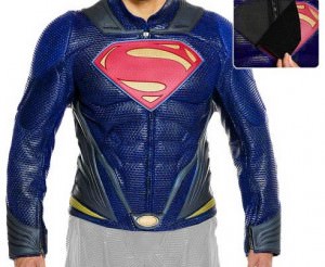 Superman Man Of Steel Leather Motorcycle Jacket