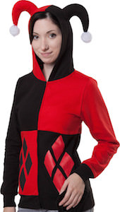 women's Harley Quinn Jester Hoodie