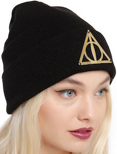 Harry Potter Metal Deathly Hallows Logo Beanie Hat