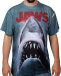 Jaws poster t-shirt with parts on the front and back