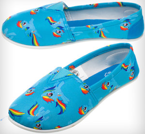 Adult sized My Little Pony Rainbow Dash Slip On Shoes