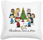 Peanuts Christmas Pillow with Snoopy and the gang