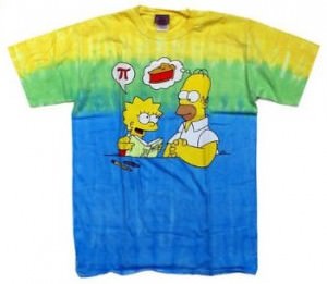 Homer And Lisa Simpson Pie Pi Tie Dye T-Shirt