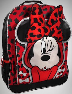 Disney Minnie Mouse Red Leopard Print Backpack