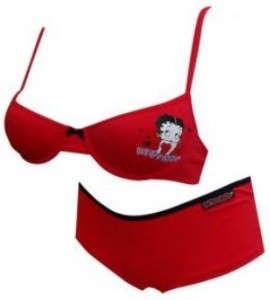 Betty Boop Red Bra And Bikini Panty Set