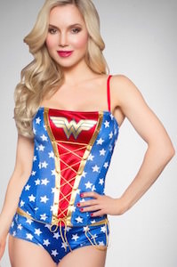 Wonder Woman Lace-Up Corset Set