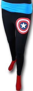 Captain America Black Shield Yoga Pants