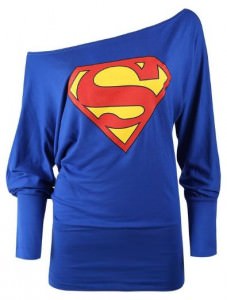Superman Logo Off The Shoulder Slouch Top