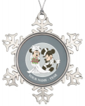 Mickey And Minnie Personalized Snowflake Christmas Ornament