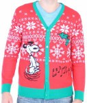 Peanuts Snoopy Ugly Christmas Sweater Cardigan