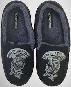 Sons Of Anarchy Reaper Logo Moccasin Slippers