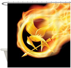 Flaming Mockingjay Shower Curtain