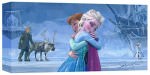 Frozen Anna And Elsa Hug Canvas Art Print