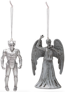 Doctor Who Weeping Angel And Cyberman Christmas Ornament