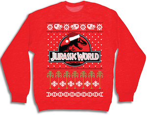 Jurassic World Red Christmas sweater