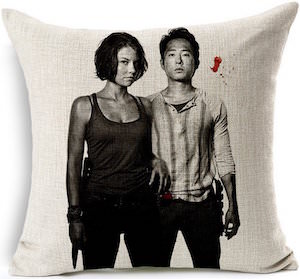 Maggie And Glenn Throw Pillow Case