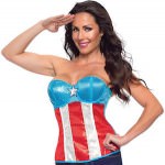 Women's Captain America Sequin Corset Top