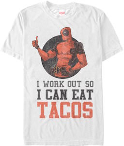Deadpool I Work Out So I Can Eat Tacos T-Shirt