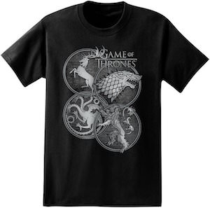 Game of Thrones 4 Houses T-Shirt