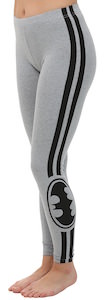 Grey Batman Leggings With Stripes